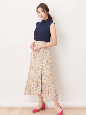 「Supreme.La.La.（シュープリームララ）のアイテム（スカート）」を使った、Harei Arakawaさん（レディース・168cm）の夏コーディネート