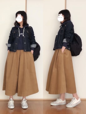 「チャンピオン パーカー」｜「アイテム（ジャケット/アウター）」を使った、haruさん（レディース・162cm）の冬コーディネート