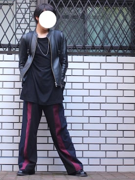 「SHAREEF（シャリーフ）のアイテム（スラックス）」を使った、りょうすけさん（メンズ・166cm）の秋コーディネート