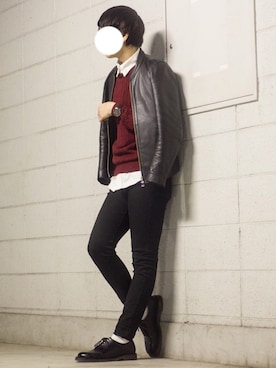「UNIQLO（ユニクロ）のWOMEN ウルトラストレッチジーンズ（デニムパンツ）」を使った、りょうすけさん（メンズ・166cm）の秋コーディネート