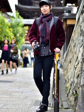 「Ray BEAMS(レイビームス)のアイテム(帽子)」を使った、りょうすけさん(メンズ・166cm)の秋コーディネート