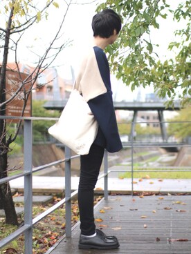 「NOISE MAKER（ノイズメーカー）のアイテム（トップス）」を使った、りょうすけさん（メンズ・166cm）の秋コーディネート