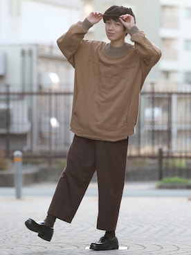 「my beautiful landlet（マイビューティフルランドレット）のアイテム（スウェット）」を使った、りょうすけさん（メンズ・166cm）の春コーディネート