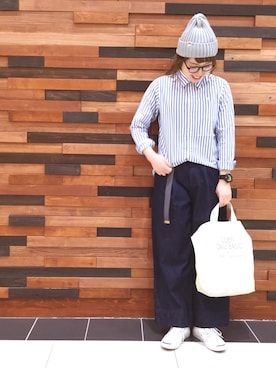 「coenスタッフスタイリング」｜「アイテム（ニットキャップ/ビーニー）」を使った、coen  あんどうさん（レディース・163cm）の春コーディネート