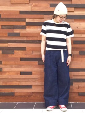 「coenスタッフスタイリング」｜「アイテム（ニットキャップ/ビーニー）」を使った、coen  あんどうさん（レディース・163cm）の春コーディネート