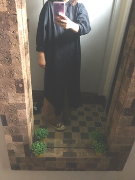 「coca（coca）（コカ）のアイテム（シャツワンピース）」を使った、eri1616さん（レディース・156cm）の秋コーディネート