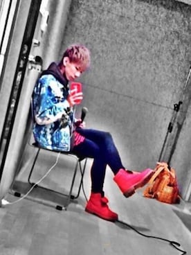 「Timberland（ティンバーランド）のアイテム（ブーツ、レッド系）」を使った、近藤  勇輔さん（メンズ・170cm・20代）の春コーディネート