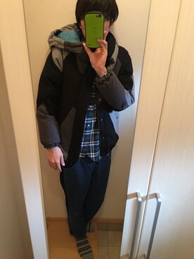 「FRAPBOIS（フラボア）のアイテム（ダウンジャケット/コート）」を使った、もっちりさん（メンズ・179cm）の冬コーディネート