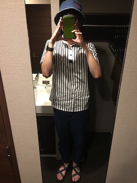 「祭り」｜「アイテム（アナログ腕時計）」を使った、もっちりさん（メンズ・179cm）の夏コーディネート