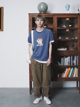 「工装」｜灰白光さん（メンズ・176cm）の春コーディネート