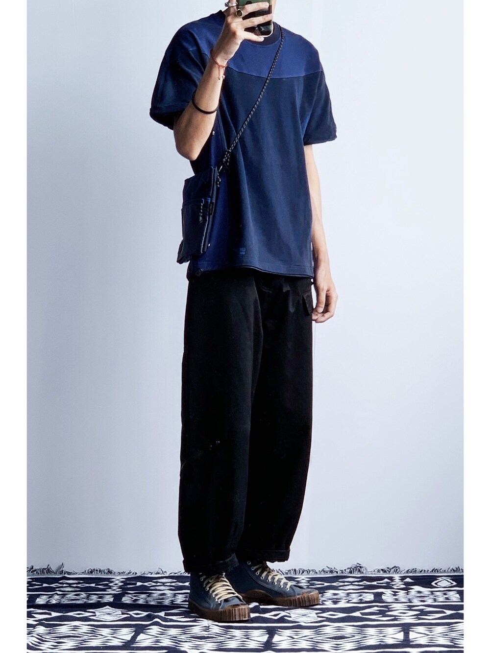 「ootd、夏、夏コーデ、休日スタイル、休日コーデ、SPALWART、Proteus」｜「Proteusのアイテム（Tシャツ/カットソー、ブルー系）」を使った、灰白光さん（メンズ・176cm）の夏コーディネートの1枚目の写真