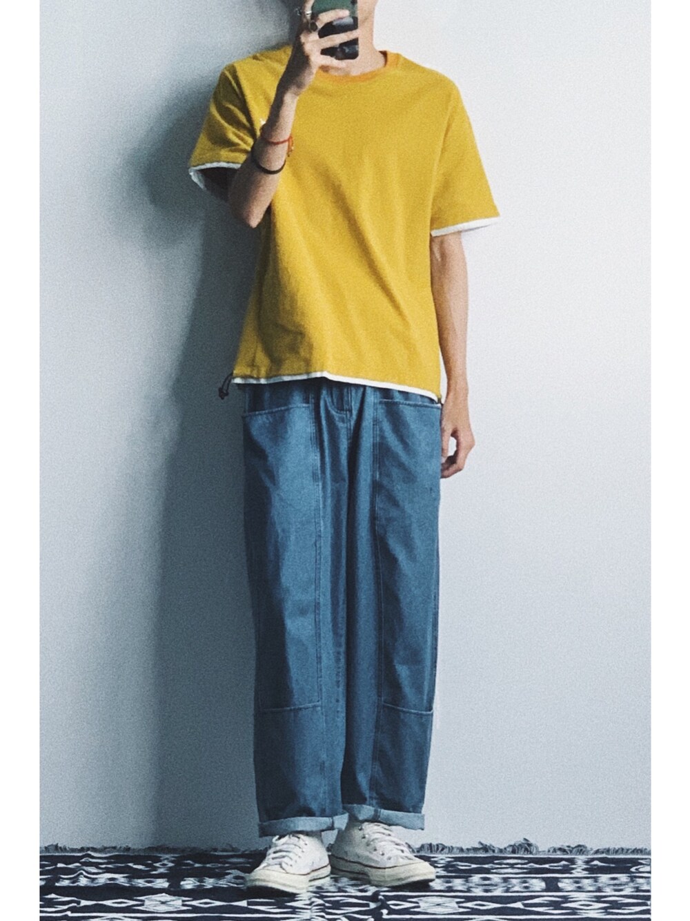「ootd、夏、夏コーデ、休日スタイル、休日コーデ、converse、Proteus」｜「Proteusのアイテム（Tシャツ/カットソー、その他）」を使った、灰白光さん（メンズ・176cm）の夏コーディネートの1枚目の写真