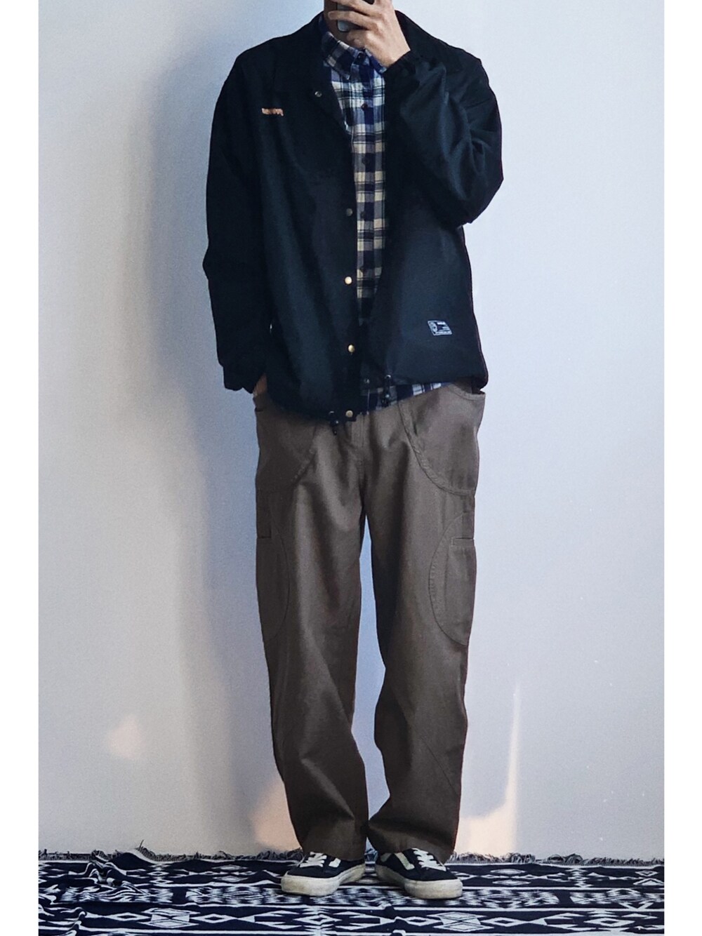 「ootd、秋のコーデ、秋コーデ、休日スタイル、黒、休日コーデ、Proteus、VANS」｜「Proteusのアイテム（ブルゾン、その他）」を使った、灰白光さん（メンズ・176cm）の秋コーディネートの1枚目の写真