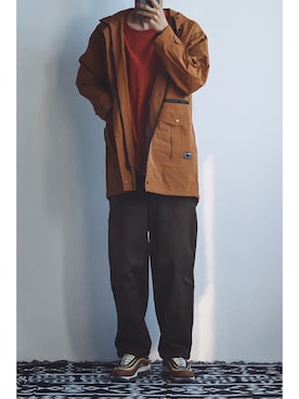 「秋」｜「アイテム（ピーコート）」を使った、灰白光さん（メンズ・176cm）の秋コーディネート