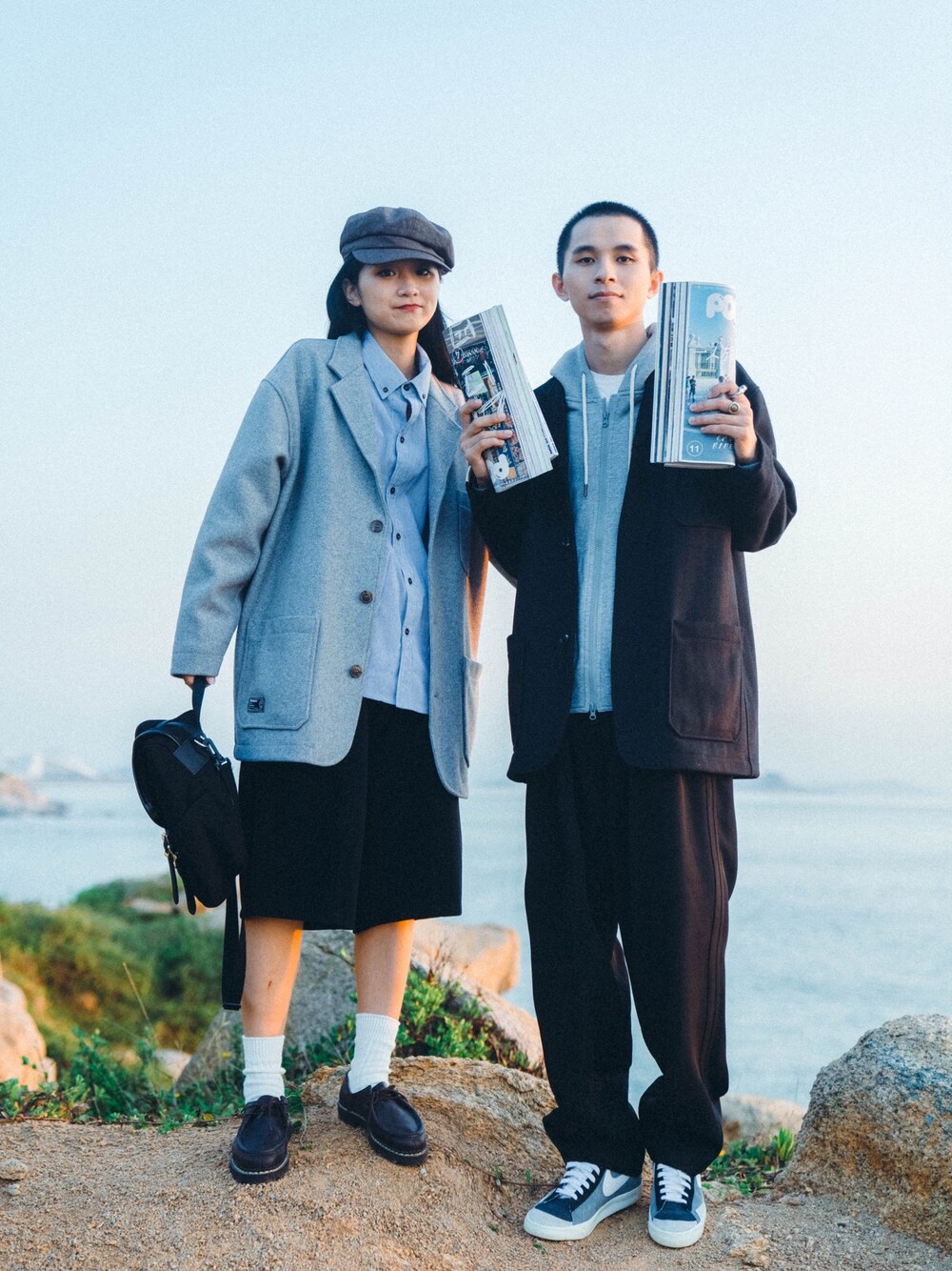 「ootd、秋コーデ、秋のコーデ、秋、休日スタイル、休日コーデ、Proteus、NIKE、Paraboot」｜「Proteusのアイテム（ピーコート、ブラック系）」を使った、灰白光さん（メンズ・176cm）の秋コーディネートの1枚目の写真
