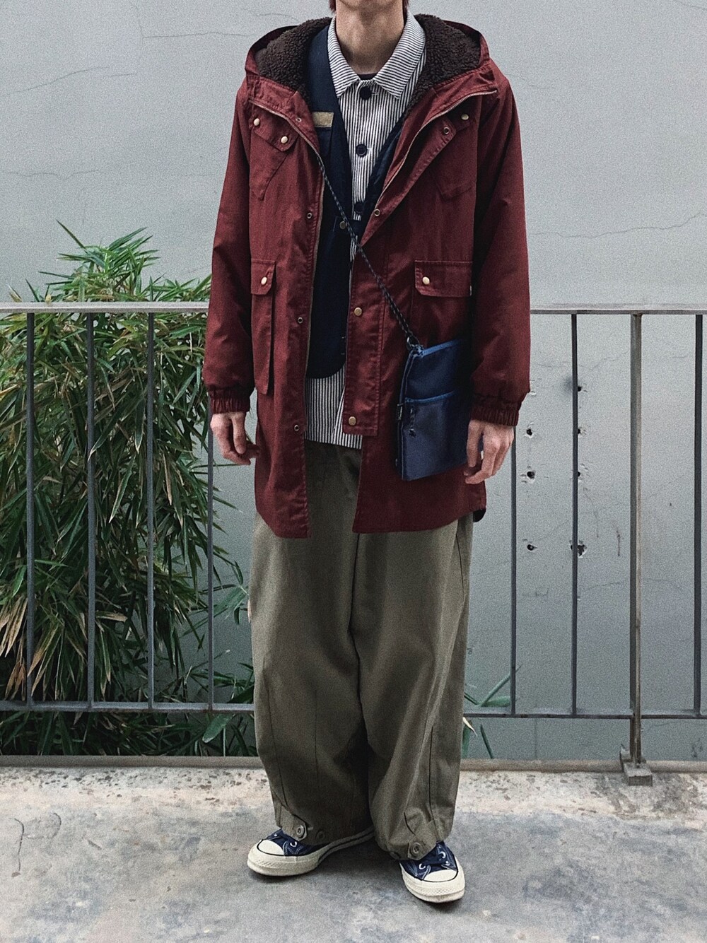 「ootd、冬コーデ、冬、休日スタイル、休日コーデ、Proteus、converse」｜「Proteusのアイテム（ジャケット/アウター、その他）」を使った、灰白光さん（メンズ・176cm）の冬コーディネートの1枚目の写真