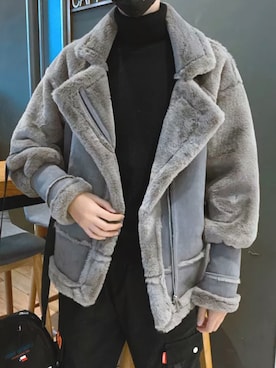 「冬服コーデ」｜「アイテム（ライダースジャケット）」を使った、BUDZ ONLINE SHOPさん（メンズ・176cm）の冬コーディネート