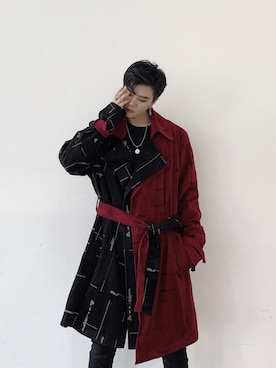 「オルチャンファッション」｜「アイテム（トレンチコート）」を使った、BUDZ ONLINE SHOPさん（メンズ・176cm）の冬コーディネート
