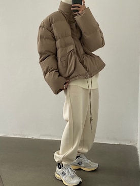 「韓国好きな人と繋がりたい」｜「アイテム（ダウンジャケット/コート）」を使った、BUDZ ONLINE SHOPさん（メンズ・170cm）の冬コーディネート