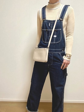 「#今日のコーデ」｜「アイテム（サロペット/オーバーオール）」を使った、ayaさん（レディース・160cm）の冬コーディネート