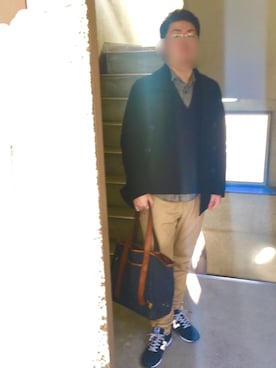 「GAP（ギャップ）のアイテム（ピーコート）」を使った、マッキーさん（メンズ・176cm）の冬コーディネート