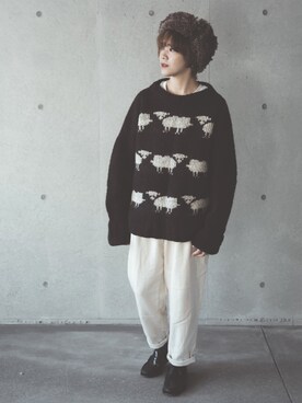 「Sebastian（セバスティアン）のアイテム」を使った、Renさん（レディース・165cm）の冬コーディネート