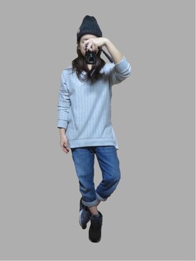 「㌔ｸのアイテム（その他、グレー系）」を使った、⑅︎◡̈︎*Higaさん（レディース・148cm）の秋コーディネート