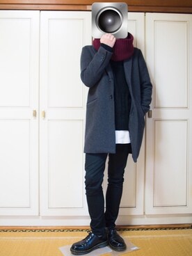 「Lui's（ルイス）のアイテム（その他）」を使った、つるやさん（メンズ・173cm）の冬コーディネート