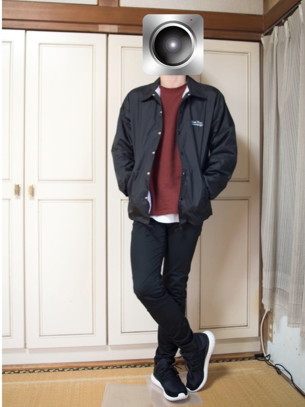 「カジュアルコーデ、スキニー、ビッグシルエット、寒い、アンダーカバー、UNDER COVER、コーチジャケット」｜「Tsuruya HEADのCamera Man Style（その他、その他）」を使った、つるやさん（メンズ・174cm）の冬コーディネートの1枚目の写真