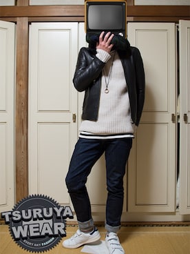 「Lui's（ルイス）のアイテム（その他）」を使った、つるやさん（メンズ・174cm）の冬コーディネート