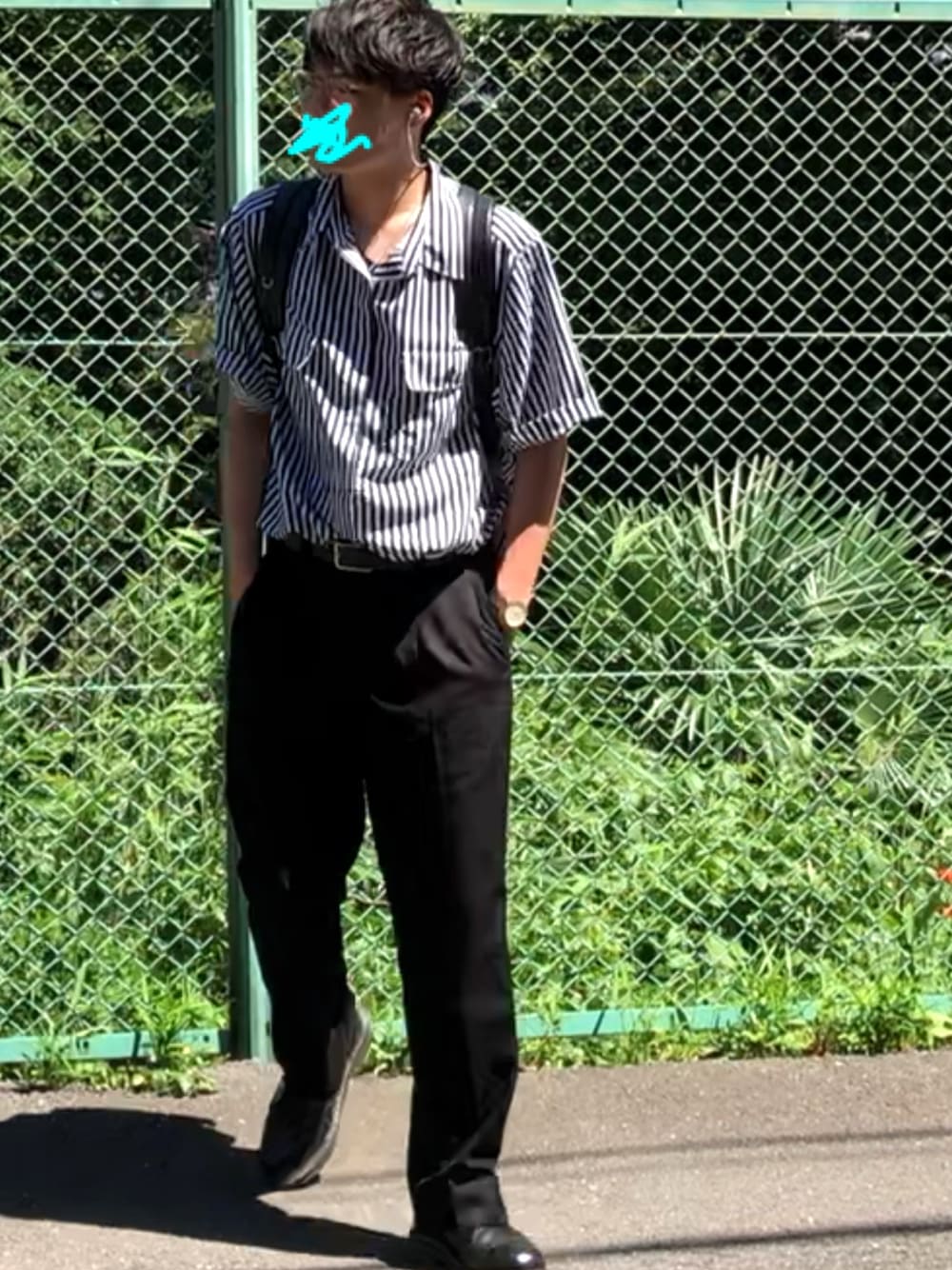 「夏、おしゃれさんと繋がりたい、ラフ、かわいい、カワイイ系男子、きれいめカジュアル」｜「Christian Diorのアイテム（シャツ/ブラウス、ホワイト系）」を使った、つるやさん（メンズ・173cm）の夏コーディネートの1枚目の写真