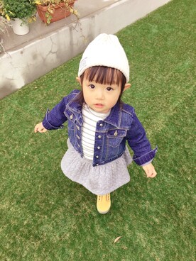 KaNyaDeʕ·͡ˑ·ཻʔさん（キッズ・70cm）の春コーディネート