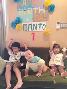 「monmimiのアイテム（トップス、ベージュ系）」を使った、KaNyaDeʕ·͡ˑ·ཻʔさん（キッズ・140cm）の秋コーディネート