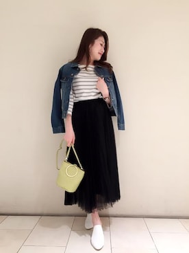 「URBAN RESEARCH ROSSO WOMEN（アーバンリサーチ　ロッソ）のアイテム（デニムジャケット）」を使った、ROSSO天王寺MIO店さん（レディース・157cm）の春コーディネート