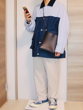 「elephant TRIBAL fabrics（エレファントトライバルファブリックス）のアイテム（その他アウター）」を使った、むっくさん（メンズ・163cm）の春コーディネート