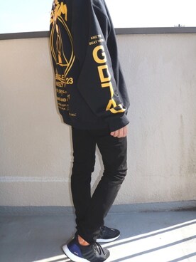 「KaneZ（ケインズ）のアイテム（スウェット）」を使った、さっくさん（メンズ・168cm）の冬コーディネート