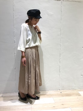 「LEPSIM（レプシィム）のアイテム（キャスケット）」を使った、kaoさん（レディース・153cm）の春コーディネート