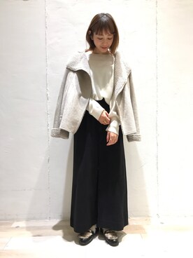 「LEPSIM（レプシィム）のアイテム（ムートンコート）」を使った、kaoさん（レディース・153cm）の秋コーディネート
