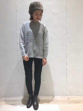 「LEPSIM（レプシィム）の【日々アイテム】ストレッチムジスリムパンツ17FW　762936（その他パンツ）」を使った、kaoさん（レディース・153cm）の冬コーディネート
