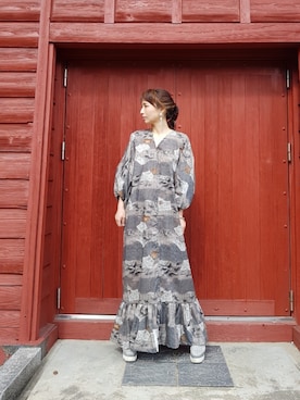 ワンピース ドレスを使った 着物リメイク の人気ファッションコーディネート Wear