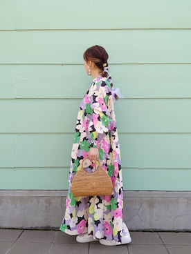 「ヘアアクセ」｜「アイテム（ワンピース/ドレス）」を使った、K-Sweetさん（レディース・161cm）の春コーディネート