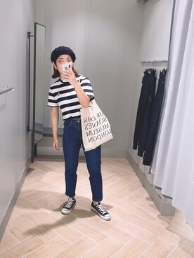 「SM2（エスエムツー）のアイテム（ハンチング/ベレー帽）」を使った、鍵盤さん（レディース・158cm）の夏コーディネート