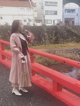 「SpRay（スプレイ）のアイテム（トレンチコート）」を使った、yukinaさん（レディース・154cm）の秋コーディネート