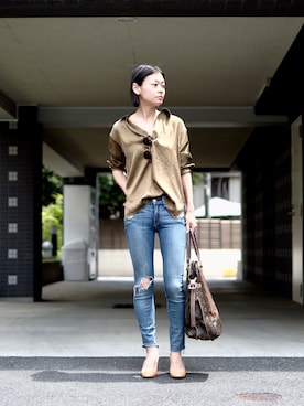 「persol（ペルソール）のアイテム」を使った、wc__gnさん（レディース・157cm）の夏コーディネート