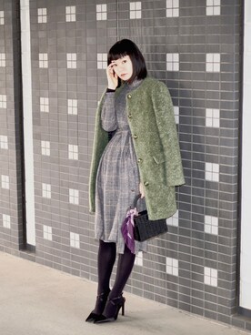 「ショートバング」｜wc__gnさん（レディース・157cm）の冬コーディネート