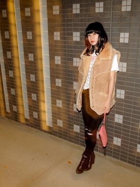 「秋のブラウンスタイル」｜「アイテム（その他アウター）」を使った、wc__gnさん（レディース・158cm）の秋コーディネート