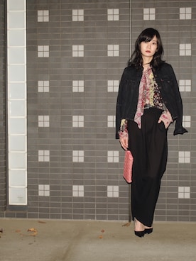 「miu miu（ミュウミュウ）のアイテム（クラッチバッグ）」を使った、wc__gnさん（レディース・158cm）の秋コーディネート