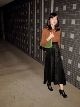 「秋のブラウンスタイル」｜「アイテム（ブーティ）」を使った、wc__gnさん（レディース・158cm）の秋コーディネート