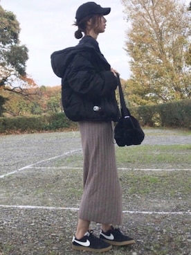 「2018マイベストコーデ」｜「アイテム（ダウンジャケット/コート）」を使った、YOSSYさん（レディース・165cm）の秋コーディネート