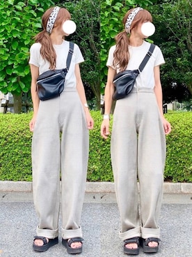 「petitcro（プティクロ）のpetitcro  ワイドバングル PCKB1901001（バングル/リストバンド）」を使った、YOSSYさん（レディース・165cm）の夏コーディネート